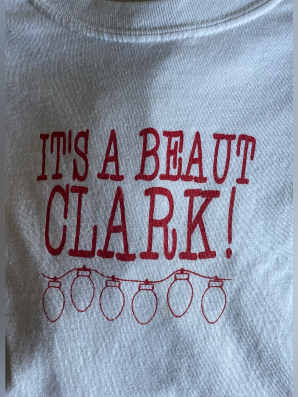 “It’s A Beaut Clark!” Gildan White Ultra Cotton Long Sleeve Logo Crew Neck